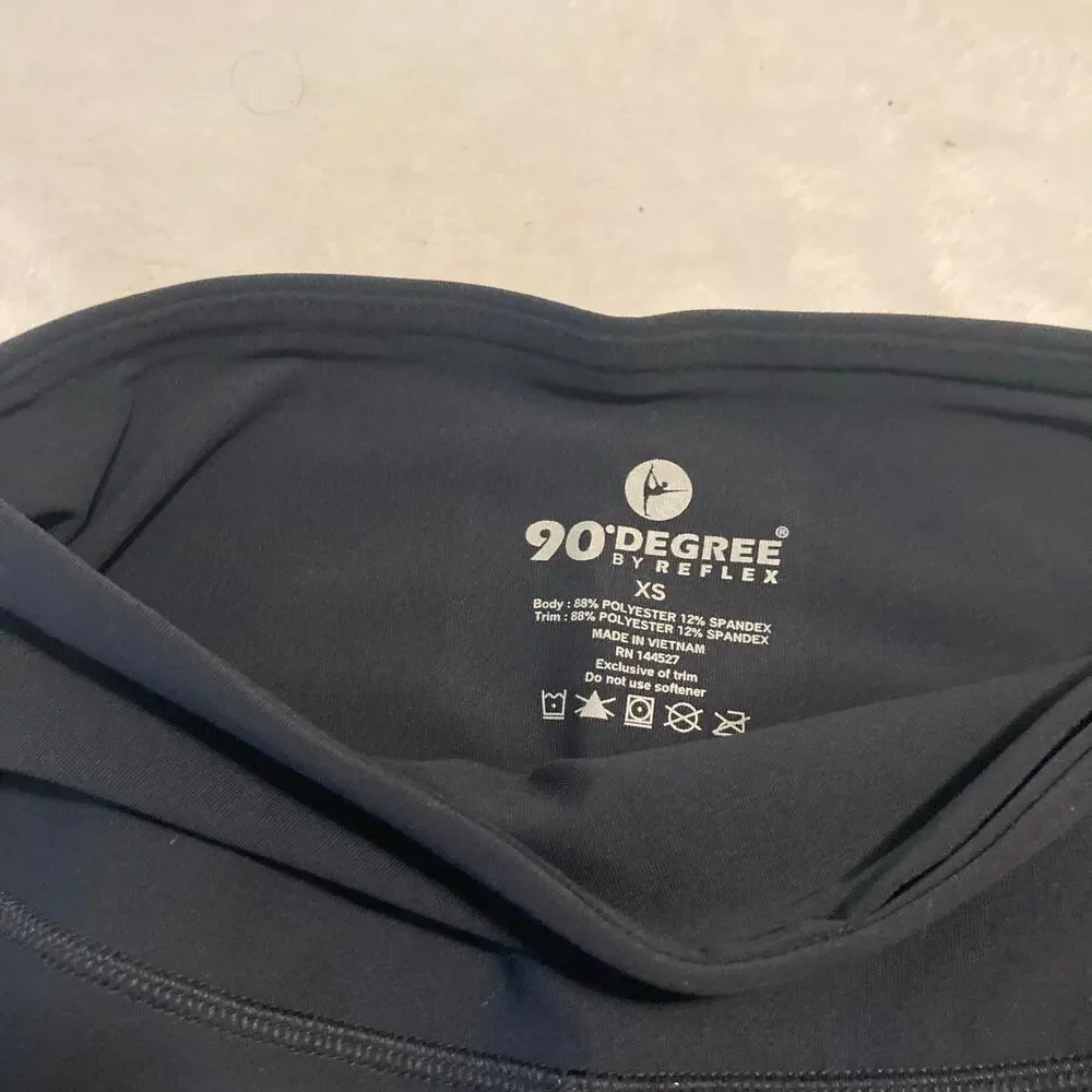 NWT 90 Degree by Reflex Women Capri Black Legging Pants XS